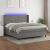 Image de vidaXL Sommier à lattes de lit matelas LED Gris foncé 180x200 cm Tissu