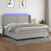 Image de vidaXL Sommier à lattes de lit matelas LED Gris clair 200x200 cm Tissu