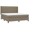 Image de vidaXL Sommier à lattes de lit matelas et LED Taupe 160x200 cm Tissu