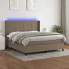 Image de vidaXL Sommier à lattes de lit matelas et LED Taupe 160x200 cm Tissu