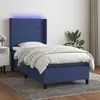 Image de vidaXL Sommier à lattes de lit matelas et LED Bleu 80x200cm Tissu