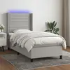 Image de vidaXL Sommier à lattes de lit matelas LED Gris clair 100x200 cm Tissu
