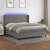 Image de vidaXL Sommier à lattes de lit matelas LED Gris foncé 160x200 cm Tissu