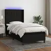 Image de vidaXL Sommier à lattes de lit matelas et LED Noir 80x200cm Tissu