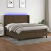 Image de vidaXL Sommier à lattes de lit matelas et LED Marron foncé 160x200 cm