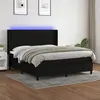 Image de vidaXL Sommier à lattes de lit matelas et LED Noir 180x200 cm Tissu