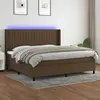Image de vidaXL Sommier à lattes de lit matelas et LED Marron foncé 200x200 cm