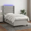 Image de vidaXL Sommier à lattes de lit matelas LED Gris clair 90x200cm Tissu
