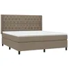 Image de vidaXL Sommier à lattes de lit matelas et LED Taupe 160x200 cm Tissu