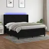 Image de vidaXL Sommier à lattes de lit matelas et LED Noir 180x200 cm Tissu