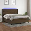 Image de vidaXL Sommier à lattes de lit matelas et LED Marron foncé 180x200cm