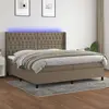 Image de vidaXL Sommier à lattes de lit matelas et LED Taupe 200x200 cm Tissu