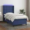 Image de vidaXL Sommier à lattes de lit matelas et LED Bleu 80x200cm Tissu