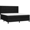 Image de vidaXL Sommier à lattes de lit matelas et LED Noir 180x200 cm Tissu
