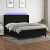 Image de vidaXL Sommier à lattes de lit matelas et LED Noir 180x200 cm Tissu