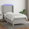 Image de vidaXL Sommier à lattes de lit matelas LED Gris clair 100x200 cm Tissu