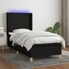 Image de vidaXL Sommier à lattes de lit matelas et LED Noir 100x200 cm Tissu
