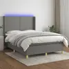 Image de vidaXL Sommier à lattes de lit matelas LED Gris foncé 140x190 cm Tissu