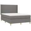 Image de vidaXL Sommier à lattes de lit matelas LED Gris foncé 140x200 cm Tissu