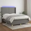 Image de vidaXL Sommier à lattes de lit matelas LED Gris foncé 140x200 cm Tissu