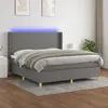 Image de vidaXL Sommier à lattes de lit matelas LED Gris foncé 160x200 cm Tissu