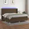 Image de vidaXL Sommier à lattes de lit matelas et LED Marron foncé 200x200 cm