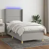 Image de vidaXL Sommier à lattes de lit matelas LED Gris clair 90x190cm Tissu