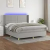 Image de vidaXL Sommier à lattes de lit matelas LED Gris clair 180x200 cm Tissu