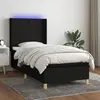 Image de vidaXL Sommier à lattes de lit matelas et LED Noir 100x200 cm Tissu