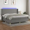 Image de vidaXL Sommier à lattes de lit matelas LED Gris foncé 200x200 cm Tissu