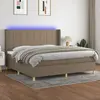 Image de vidaXL Sommier à lattes de lit matelas et LED Taupe 200x200 cm Tissu