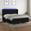 Image de vidaXL Sommier à lattes de lit matelas et LED Noir 180x200 cm Tissu