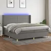 Image de vidaXL Sommier à lattes de lit matelas LED Gris foncé 200x200 cm Tissu