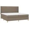 Image de vidaXL Sommier à lattes de lit matelas et LED Taupe 200x200 cm Tissu
