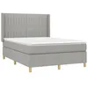 Image de vidaXL Sommier à lattes de lit matelas LED Gris clair 140x190 cm Tissu
