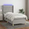 Image de vidaXL Sommier à lattes de lit matelas LED Gris clair 80x200cm Tissu