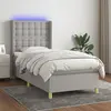 Image de vidaXL Sommier à lattes de lit matelas LED Gris clair 90x190cm Tissu