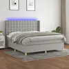 Image de vidaXL Sommier à lattes de lit matelas LED Gris clair 180x200 cm Tissu