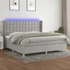 Image de vidaXL Sommier à lattes de lit matelas LED Gris clair 200x200 cm Tissu