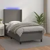 Image de vidaXL Sommier à lattes de lit matelas LED Gris 90x200 cm Similicuir