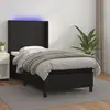 Image de vidaXL Sommier à lattes de lit matelas LED Noir 100x200cm Similicuir