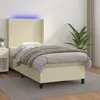 Image de vidaXL Sommier à lattes de lit matelas LED Crème 100x200 cm Similicuir