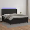 Image de vidaXL Sommier à lattes de lit matelas LED Noir 180x200cm Similicuir