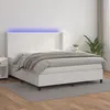 Image de vidaXL Sommier à lattes de lit matelas LED Blanc 180x200 cm Similicuir
