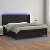 Image de vidaXL Sommier à lattes de lit matelas LED Noir 200x200cm Similicuir