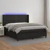 Image de vidaXL Sommier à lattes de lit matelas LED Noir 180x200cm Similicuir