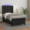 Image de vidaXL Sommier à lattes de lit matelas LED Noir 80x200 cm Similicuir
