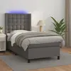 Image de vidaXL Sommier à lattes de lit matelas LED Gris 90x200 cm Similicuir