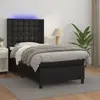 Image de vidaXL Sommier à lattes de lit matelas LED Noir 100x200cm Similicuir