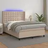 Image de vidaXL Sommier à lattes de lit matelas LED Cappuccino 140x190 cm
